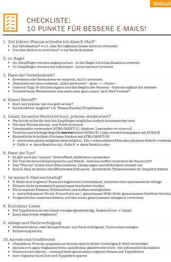 Checkliste: Bessere E-Mails schreiben