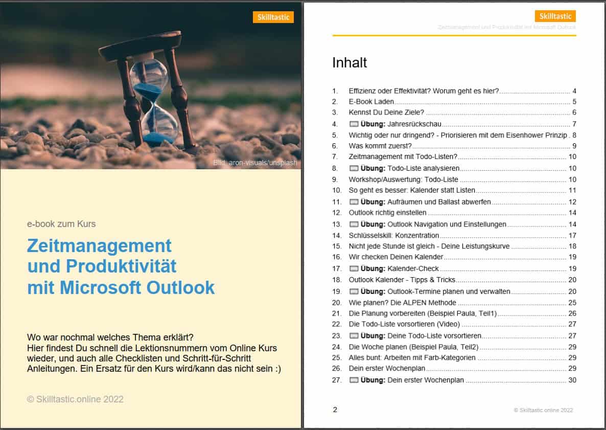 Kurs e-Book – Zeitmanagement und Produktivität mit Microsoft Outlook