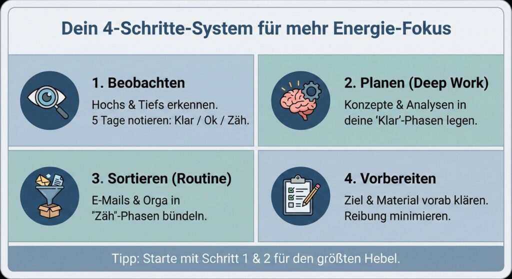 energie statt zeit 4 schritte